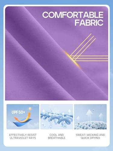 IUGA Rash Guard for Women UPF 50+ SPF UV Protection Long Sleeve Workout Tops with Pockets Dry Fit Hiking Swim Shirt Purple - Image 4