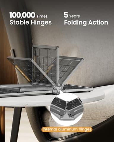 ProtoArc Foldable Keyboard and Mouse, XKM01 True Full-Size Folding Wireless Keyboard Mouse Combo for Business Travel, a Portable Office Suite On-the-Go, Compatible with Laptop iPad Tablet - Black Gray - Image 2