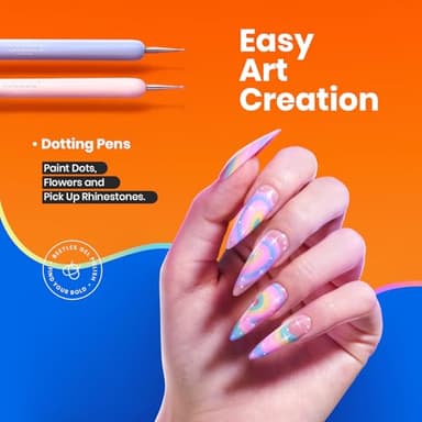 Beetles Gel Polish Nail Art Brushes, 6 Pcs Fingernail Art Design Pens, Wood Alloy Handle, Dotting Pen Clean Up Liner French Nail Brush Set, DIY Manicure Tools Gift for Women - Image 5