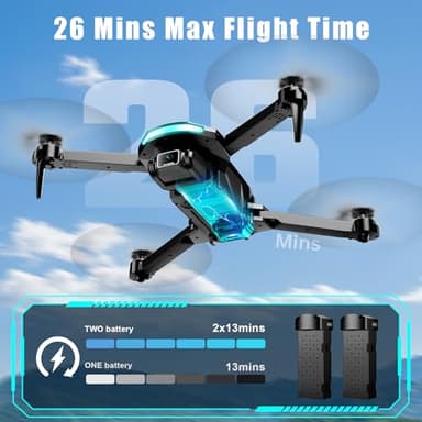 Drone with Camera, Drones for Adults and Beginners, 1080P HD FPV Foldable Mini Drones for Kids, with 2 Batteries, Carrying Case, Trajectory Flight, Gravity Control, One-Key Takeoff/Landing, 360° Flip, Toys for Gift - Image 6