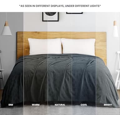 Utopia Bedding Smoke Gray 100% Cotton Blanket [Full Size - 90x84 Inch] 350GSM Lightweight, Soft and Breathable Thermal Blanket for All Seasons - Image 5