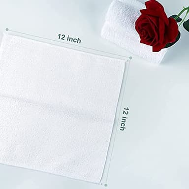 Orighty Washcloths Bulk Towels Set 50 Pack, Highly Absorbent and Soft Feel Microfiber Face Cloths, Multi-Purpose Wash Cloths & Hand Towels for Bathroom, Hotel, Spa, and Gym, 12x12 Inch - Image 3