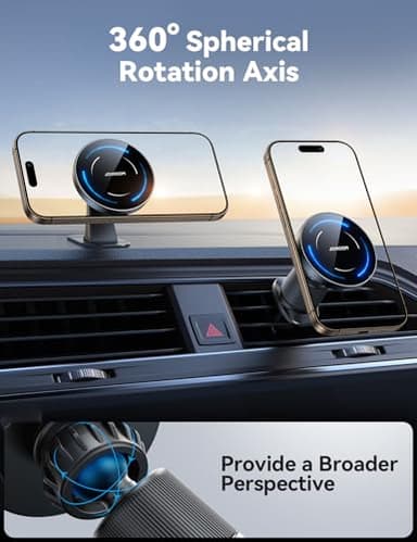 JOYROOM for MagSafe Car Mount Charger, [Upgraded Dual-Clip Grip] 15W Fast MagSafe Wireless Car Charger Air Vent Dashboard Set for iPhone 16 Pro Max Plus/iPhone 15 14 13 12 Pro Max Plus, Black - Image 7
