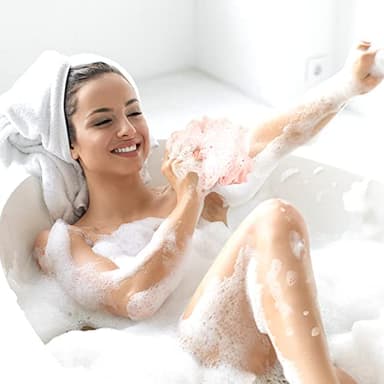 Fu Store Loofah Sponge Shower Loofahs 4 Colors Bath Sponges Mesh Balls for Body Scrubber Exfoliator Wash Back Scrubber Bathroom Men Women - 4 Pack Scrubbers Cleaning Bathing Accessories - Image 6