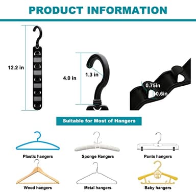 Closet Organizers and Storage,Upgraded Organization and Storage Clothes Hanger,12 Pack College Dorm Room Essentials,Sturdy Closet Organizer Home Essentials Space Saving Hangers for Thick Clothe - Image 2