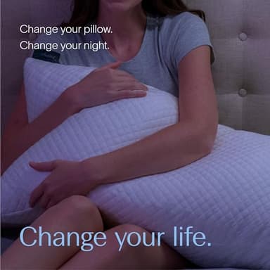 DreamyBlue Signature Pillow w/Adjustable Loft • Shredded Memory Foam Fill • Neutral Alignment for Side, Back, and Stomach Sleepers • Washable Bamboo Rayon Cover • CertiPUR-US Certified Foam (Queen) - Image 6