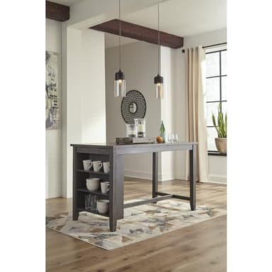 Signature Design by Ashley Caitbrook Rustic Counter Height Dining Table with Storage, Dark Gray - Image 4