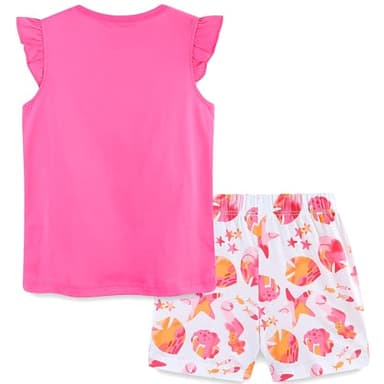 Baby Toddler Girl's Summer Clothes Short Sleeve T Shirt Tee and Shorts Clothing Set Outfits Pink Seahorse 2t - Image 2