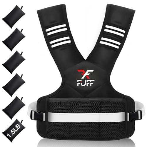 FUFF weighted vest woman 11–20 lb Unisex with 6 Weight Bags, Reflective Adjustable Weighted Vest for Walking, Exercise and Strength Training - Image 1