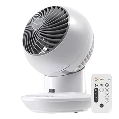 IRIS USA WOOZOO Air Circulator Fan with Remote, Oscillation, 3 Speeds, 52ft Max Air Distance, Adjustable Tilt, Quiet Motor, Small Fan for Bedroom, Office, Dorm, White - Image 1