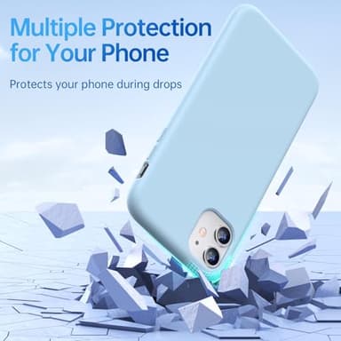 Olialia for iPhone 11 Pro Case Silicone, Compatibilty with MagSafe [Soft Microfiber Lining] Shockproof Protective Slim Phone Cover 5.85 Inch, Blue - Image 4