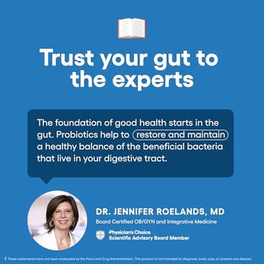 Physician's CHOICE 100 Billion Advanced Probiotic - 16 Strains + Organic Prebiotics - Digestive & Gut Health - Supports Occasional Constipation, Diarrhea, Gas & Bloating - Probiotics for Women & Men - Image 4