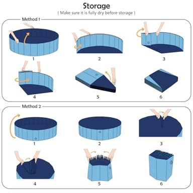 Jasonwell Foldable Dog Pool Collapsible Hard Plastic Dog Swimming Pool Portable Kiddie Pool Pet Pool Doggie Wading Pool Bath Tub for Puppy Small Medium Large Dogs Cats and Kids 97" - Image 8