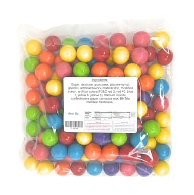 YANKEETRADERS Assorted Fruit Flavored Gumballs 1", 2 Pounds Bulk - Image 2