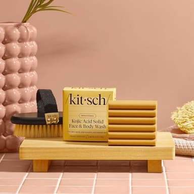 Kitsch Kojic Acid Soap – Turmeric Soap Bar with Hyaluronic Acid & Shea Butter – Brightening & Hydrating Body Wash & Face Wash for Dark Spots, Even Skin Tone & Natural Glow - Made in USA - 4 oz - Image 6