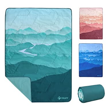 VILLEY Picnic Blanket, 3-Layer Camping Blanket 52"x75", Machine Washable, Water Repellent and Sandproof, Packable and Portable for Camping, Travel, Park, Beach and Indoor Use - Image 1