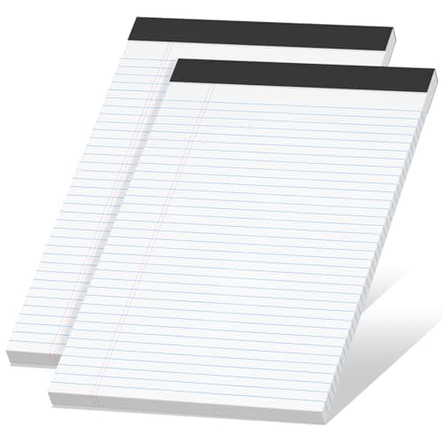 Legal Pads 8.5 x 11 inch Notepad, 2 Pack White Note Pads 8.5'' x 11'' for Work, Double-Side Printed Lined Paper Pads College Ruled White Notepads 30 Sheets Per Writing Pad for School, Home, Office - Image 1