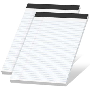 Legal Pads 8.5 x 11 inch Notepad, 2 Pack White Note Pads 8.5'' x 11'' for Work, Double-Side Printed Lined Paper Pads College Ruled White Notepads 30 Sheets Per Writing Pad for School, Home, Office - Image 1