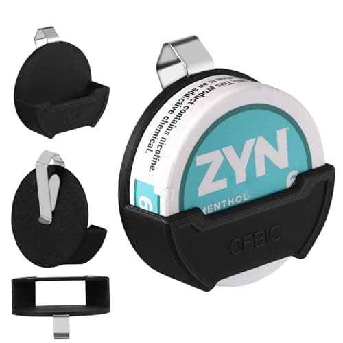 OFBIC Universal Holder for Car & Belt – Compatible with ZYN/NZE/Alpha Compact Stealth Design – Fits Car Sun Visor, Belt – Quick Access for Everyday Use – Great Gift for Nicotine Pouch Fans (Black) - Image 1
