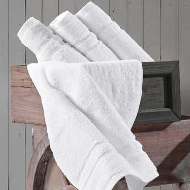 Hawmam Linen White Hand Towels for Bathroom, Set of 4, 16x29 Inch, Premium Turkish Cotton, Highly Absorbent Hotel Collection, Blissful Luxury Spa Feel, White Towels - Image 4