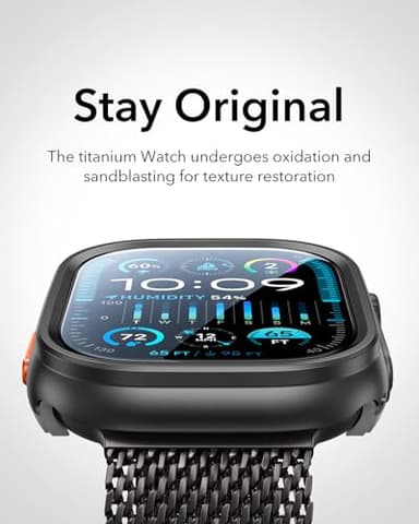 ESR for Apple Watch Ultra 3 /Ultra 2 /Ultra Case with Screen Protector 49mm (2025) Military Grade Protection, Aluminum Alloy Case with 2 Pack Armorite Glass Protector Set, Stay Original, Black - Image 5