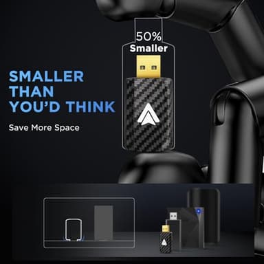 MSXTTLY Android Auto Wireless Adapter for Car Small Dongle, Compatible with AndroidAuto Car Models 2017 Above with Wired, Only for Android Phones Version 11 Above, Carbon Fiber Black - Image 4