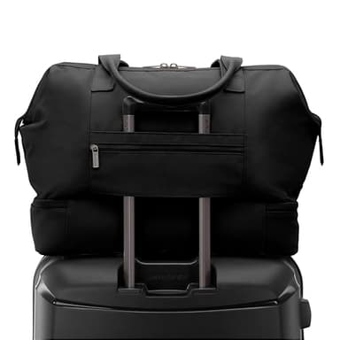 Samsonite Better Than Basics Weekender Duffle – Drop Bottom Travel Bag with 14” Laptop Compartment, SmartSleeve™ Trolley Strap, Adjustable Shoulder Strap, Durable RPET Lining, Black - Image 3