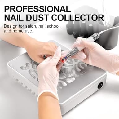 L'UGX Nail Dust Collector, Professional Dust Collector Nail Tech, Powerful Dust Suction Machine Manicure Pedicure Tool for Acrylic Nail Polishing, Low Noise, 30 Pcs Filter Papers - Image 4