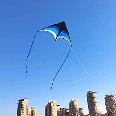Mint's Colorful Life Delta Kite for Kids & Adults, Easy to Fly Kites with 2 Ribbons and 300ft Kite String, Best Kites for Beginner(Blue) - Image 2