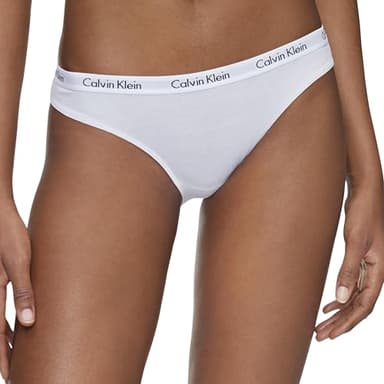 Calvin Klein Carousel Logo Cotton Stretch Bikini Panties, Multipack, Black/White/Grey Heather, Small - Image 4