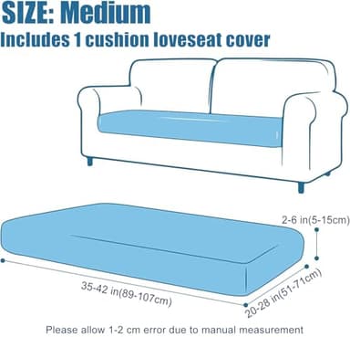 Smiry Waterproof Couch Cushion Covers, Stretch Jacquard Thick Sofa Cushion Covers, Washable Seat Slipcover Elastic Furniture Protector for Pets, Kid (Medium, Chocolate) - Image 6