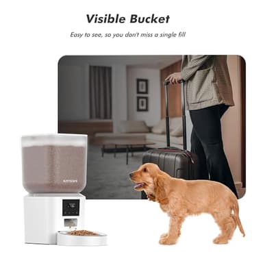 Automatic Dog Feeder - 8L/34 Cups Large Capacity Automatic Cat Food Dispenser with LCD Screen, Large Food Tray, Battery Operated, Timed Cat Feeder, Up to 50 Portions 6 Meals Per Day, Keeps Fresh - Image 9