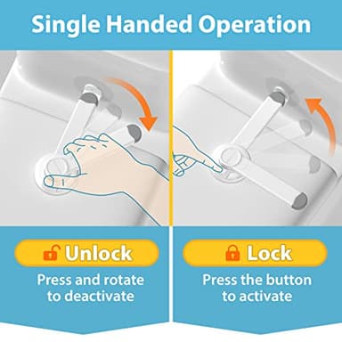 4our Kiddies Baby Toilet Lock (2 Pack) for Child Safety, Baby Proof Toilet Seat Lock with 2 Extra Pallet Fit for Most Standard Toilet, Easy Intallation Toilet Lid Lock with 2 Extra 3M Adhesive - Image 5