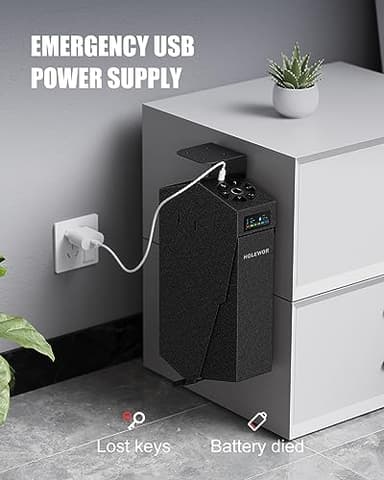 HOLEWOR Gun Safe, Biometric Pistol Safe Fingerprint Quick Access Drop Down Handgun Safe Single Mount Pistol Case for Desk Bedside Nightstand - Image 5