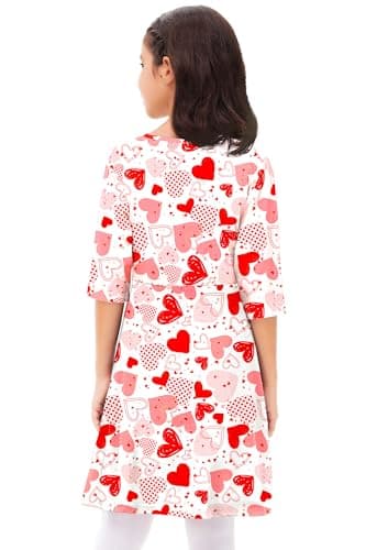 Valentines Dresses for Little Girls Love Heart Holiday Dress Funny Print Swing Midi Dress 5-6 Years - Image 8