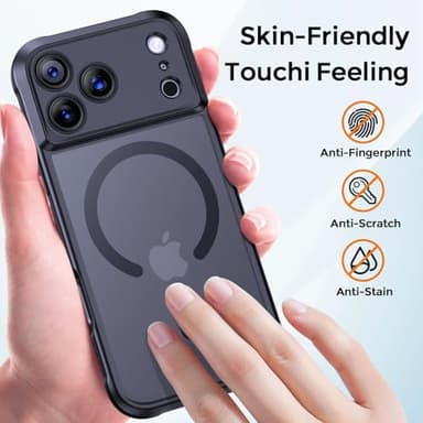 Thomo Magnetic for iPhone 17 Pro Max Case, [Compatible with Magsafe] [Full Camera Protection] Translucent Matte Military Grade Shockproof with Anti-Fingerprint Phone Cover 2025, Black - Image 6