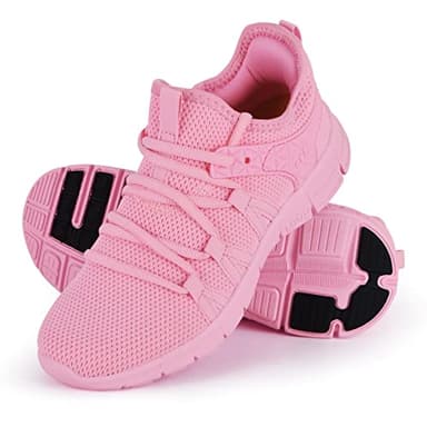 INZCOU Running Walking Shoes Lightweight Tennis Shoes Non Slip Gym Workout Shoes Breathable Mesh Walking Sneakers Pink Purple 7.5women / 6.5men - Image 1