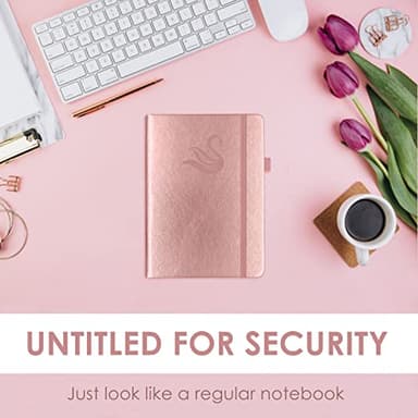 Elegant Password Book with Alphabetical Tabs - Hardcover Password Book for Internet Website Address Login - 5.2" x 7.6" Password Keeper and Organizer w/Notes Section & Back Pocket (Rose Gold) - Image 2