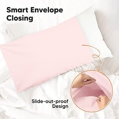 KeaBabies Toddler Pillowcase 13"x18" - Organic Cotton Toddler Pillowcase for Kids, Boys, Girls, Soft & Durable Cotton Cover for Miniature Sleepy Pillows, Cute Colors, Pillow Sold Separately(Mist Pink) - Image 4