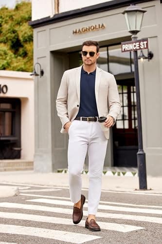 COOFANDY Men Knit Polos Long Sleeve Polo Sweaters Casual Dress Light Pullover Sweaters Golf Sweater Polo Navy Blue - Image 3