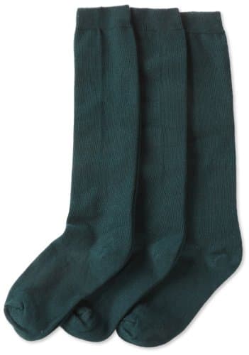 Jefferies Socks Girls 7-16 School Uniform Knee High 3 Pair Pack, Hunter, Medium (BBMP3869) - Image 1