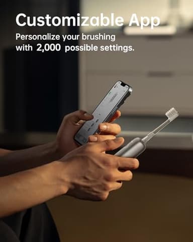 Laifen Wave Electric Toothbrush, Oscillation & Vibration Sonic Electric Toothbrush for Adults with App, 3 Brush Heads, Waterproof Magnetic Rechargeable Powered Toothbrush (Matte Stainless Steel) - Image 7