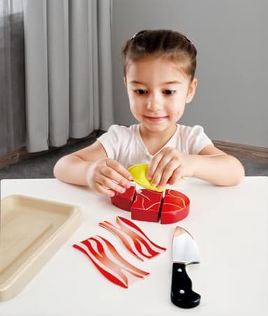 Hape Tasty Proteins Set | Wooden Pretend Play Food Set for Kids, Basic Play Cooking Ingredients and Accessories Set, Multicolor - Image 3