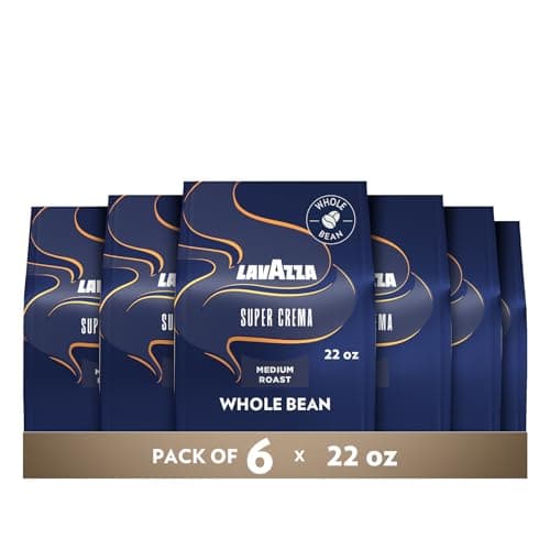 Lavazza Super Crema Whole Bean Coffee, Medium Espresso Roast, Arabica and Robusta Blend, 22 oz Bag (Pack of 6) - Image 1
