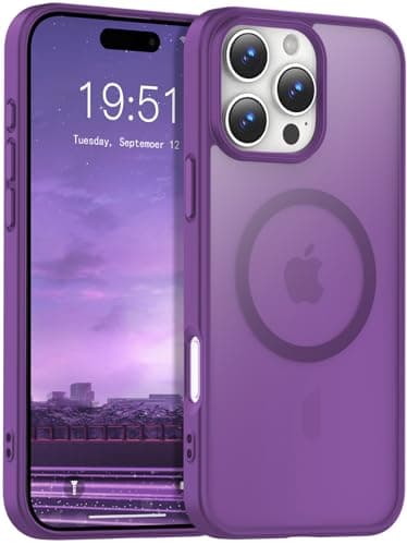 Temdan for iPhone 16 Pro Max Case [Compatible with MagSafe] [Military-Grade Drop Protection] [Anti-Fingerprint] [Anti-Scratch] Slim Silky-Soft Touch Translucent Matte Case 6.9 inch, Dark Purple - Image 1