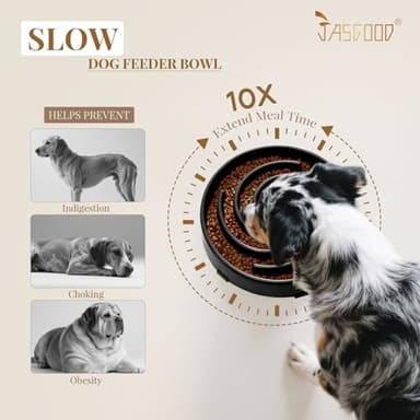 JASGOOD Slow Feeder Dogs Bowl for Large Medium Dogs,Anti-Gulping Pet Slower Food Feeding Bowls Stop Bloat,Preventing Choking - Image 3