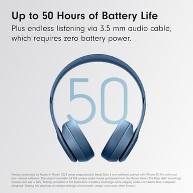 Beats Solo 4 - Wireless Bluetooth On-Ear Headphones, Apple & Android Compatible, Up to 50 Hours of Battery Life - Slate Blue - Image 4