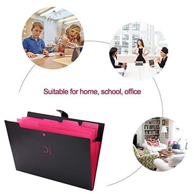 SKYDUE Letter A4 Paper Expanding File Folder Pockets Accordion Document Organizer (Black) - Image 5