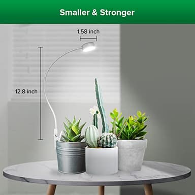 SANSI Grow Lights for Indoor Plants, Pot Clip LED Plant Lights for Indoor Growing, Full Spectrum, with 4-Level Dimmable, Auto On Off 3 6 12 Hrs Timer for Small Plants, Gardening Gifts White 5V 4-Pack - Image 5