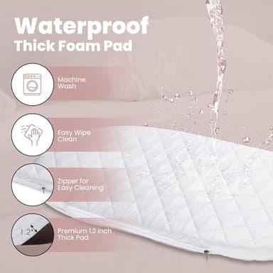 PeraBella XL Baby Changing Basket for Dresser Top, Moses Baskets for Newborn, Portable Baby Diaper Changing Pad Table Topper for Dresser, Moses Bassinet Mat with Waterproof Pad Cover and Diaper Caddy - Image 2